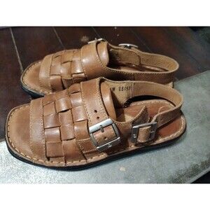Ladies Born Brown Leather Sandals Size 6 Back Strap Adjustable Buckles